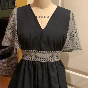 Vintage Black with Crochet detail dress